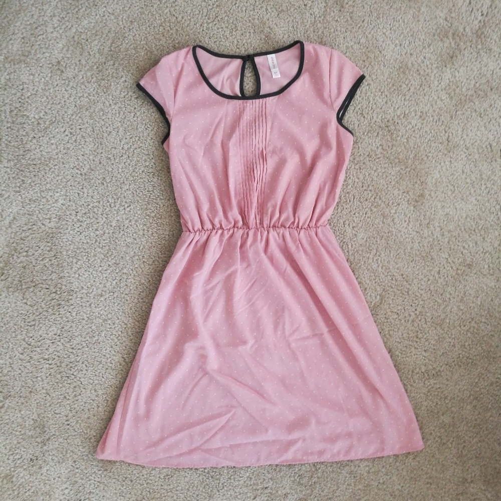 Pink w/ White Polka Dress